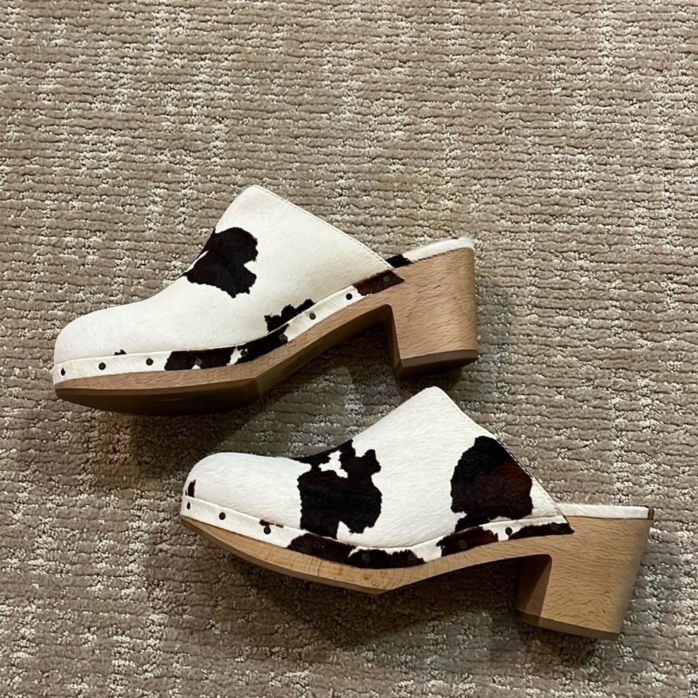 Madewell Ayana Clog in Cow Print Calf Hair Size 8 - Picture 4 of 13